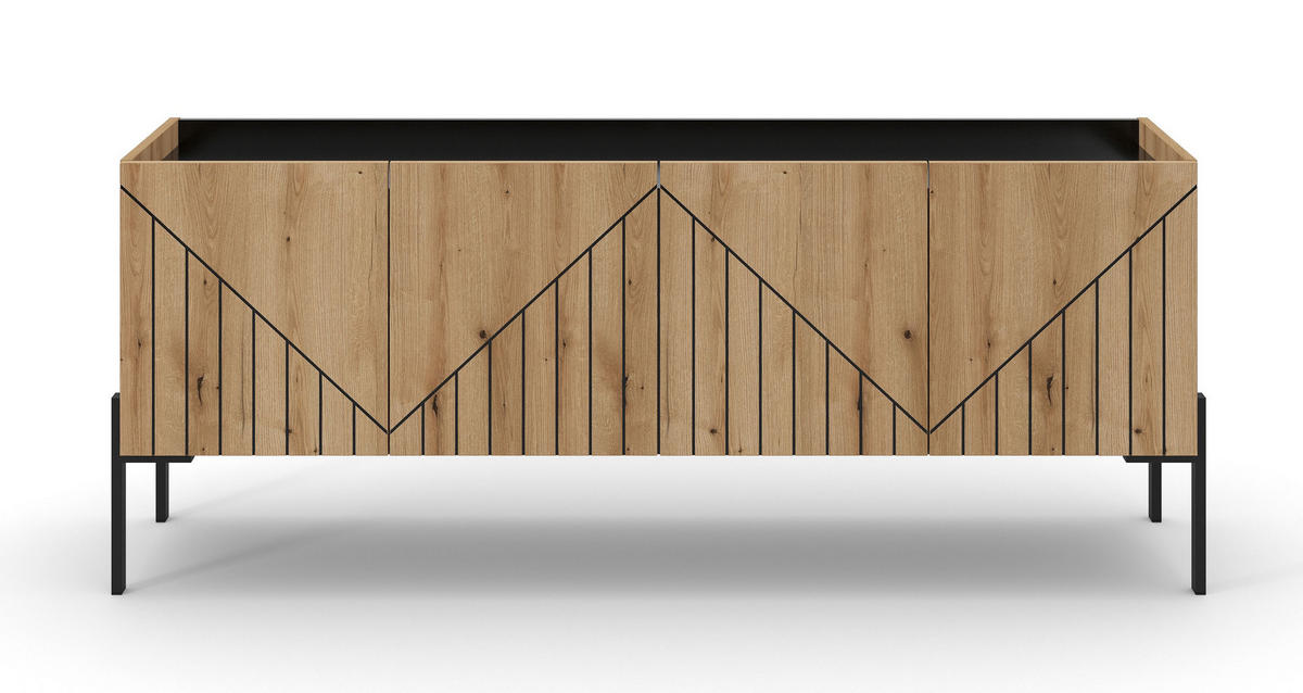 TV Lowboard NEO (B/H/T: ca. 155/62/40 cm) in Evoke Oak Nachbildung/Evoke Oak Nachbildung - Eichefarben, Holzwerkstoff (155/62/40cm)