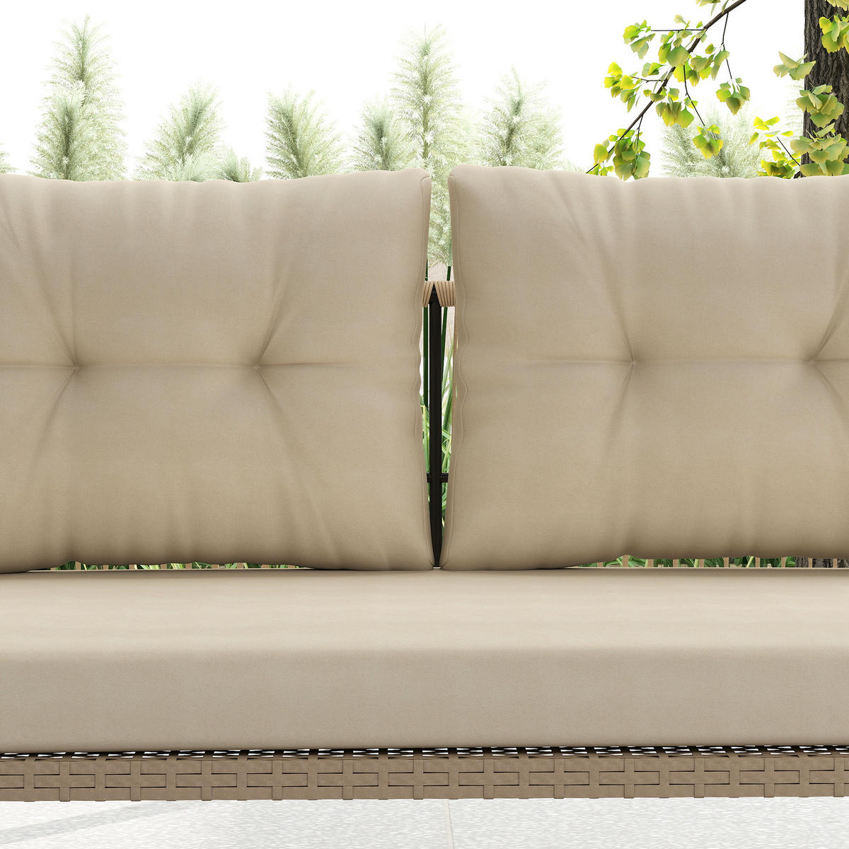 HOLLYWOODSCHAUKELL DE-06728 2-Sitzer, mit Kissen Beige - Beige, Kunststoff/Metall (115/44/66cm) - ComfortXL