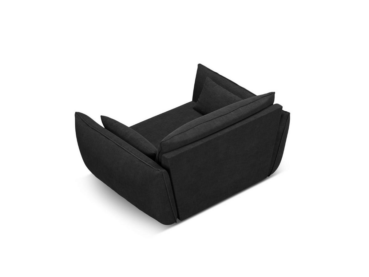 SESSEL Kaelle aus Chenille-Stoff schwarz - Schwarz, Textil (100/85/128cm) - Micadoni