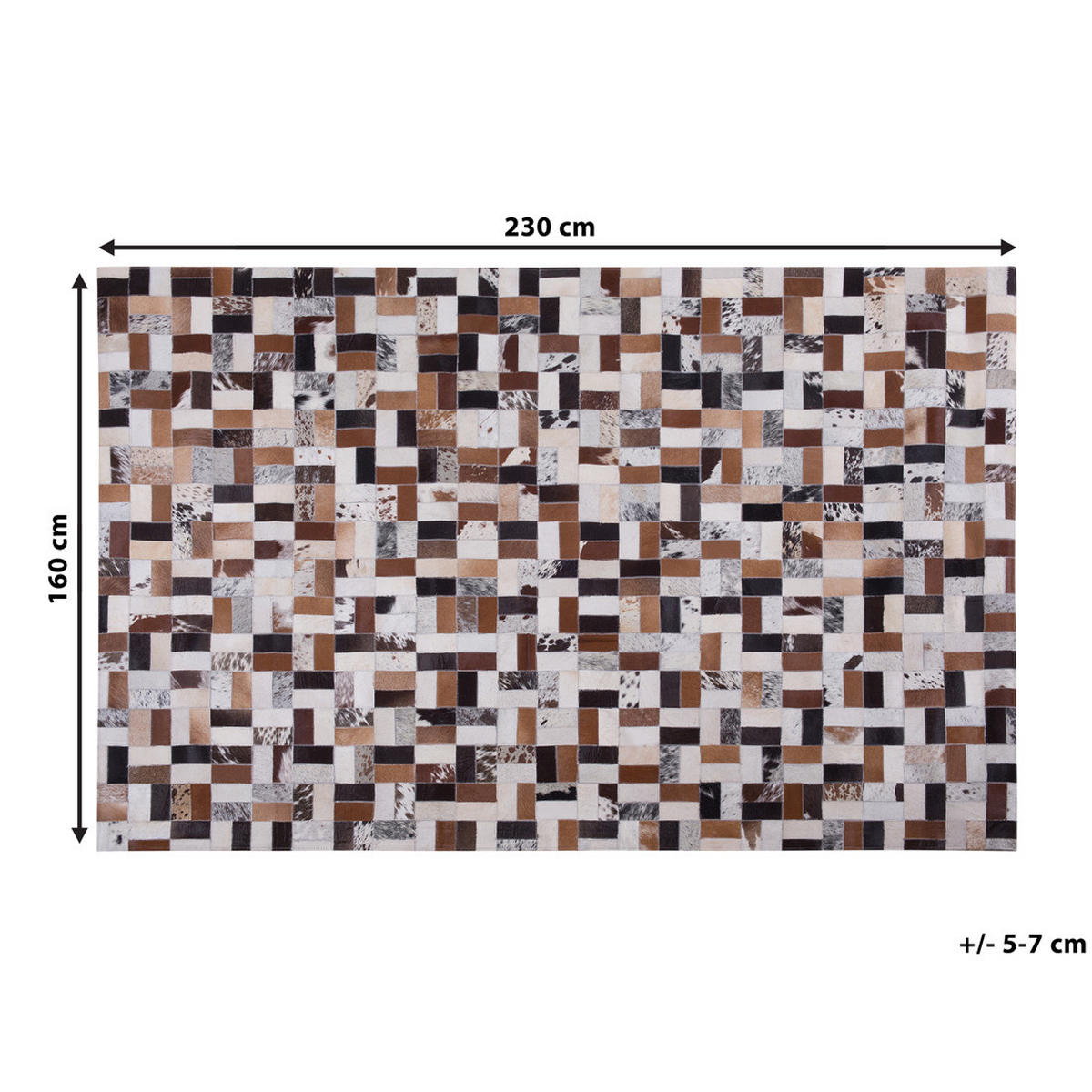 KURZFLOR-TEPPICH Cesme 230/160 cm - Multicolor, Fell (160/230cm) - Beliani