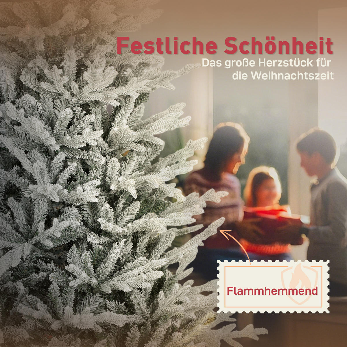 KÜNSTLICHER Weihnachtsbaum 180 cm künstlich Tannenbaum mit Schnee, 1976 Spitzen - Grün, Kunststoff (180cm) - HOMCOM
