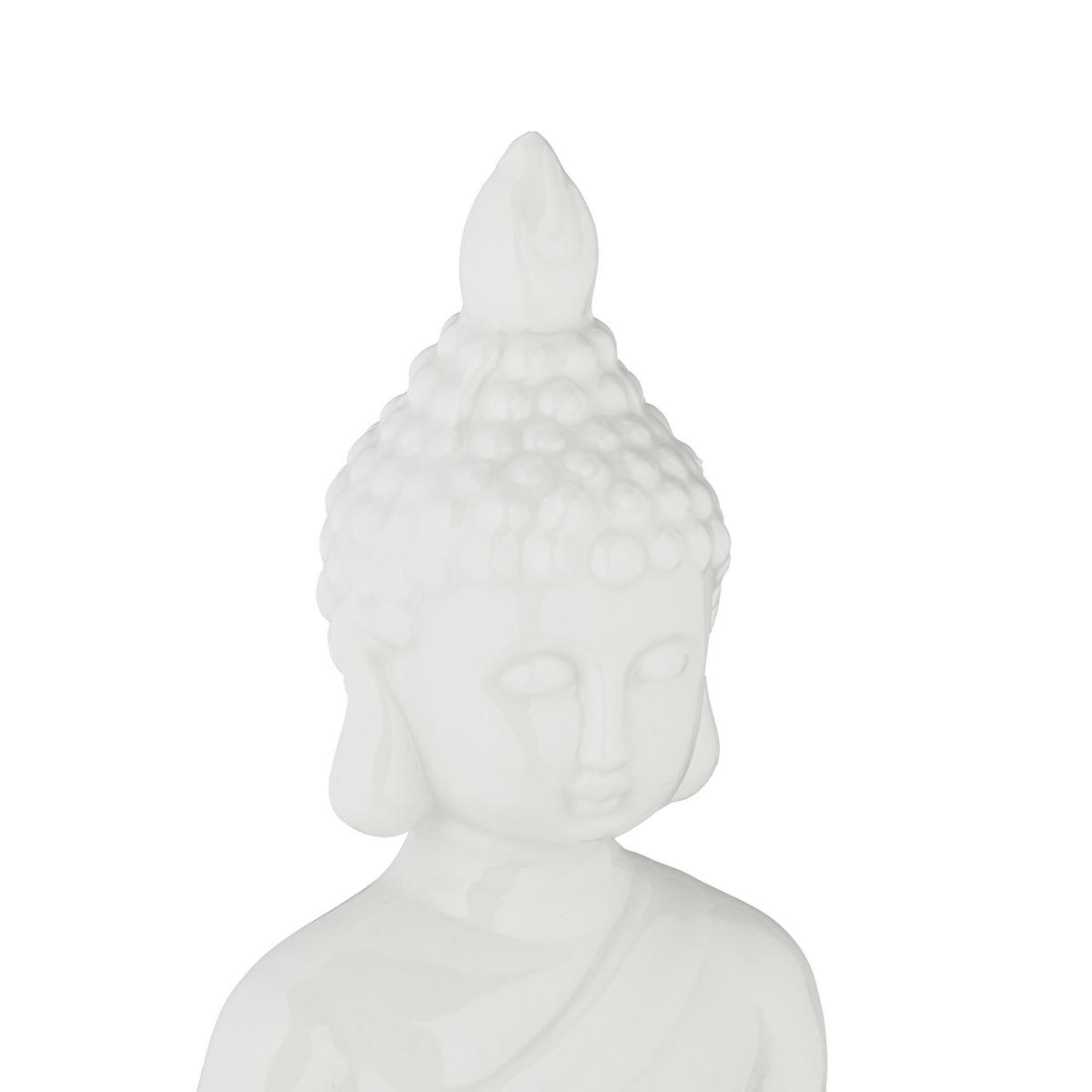 BUDDHA-FIGUR - Weiß, Keramik (11/17/7cm) - Relaxdays