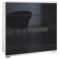 KOMMODE Pavos Schwarz Hochglanz - Schwarz Hochglanz, Holzwerkstoff (76/76/35cm) - Vladon
