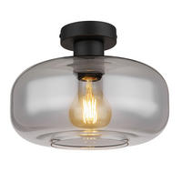 LED DECKENLEUCHTE Metall Schwarz - Schwarz, Glas (28/28/20.5cm) - Globo Lighting