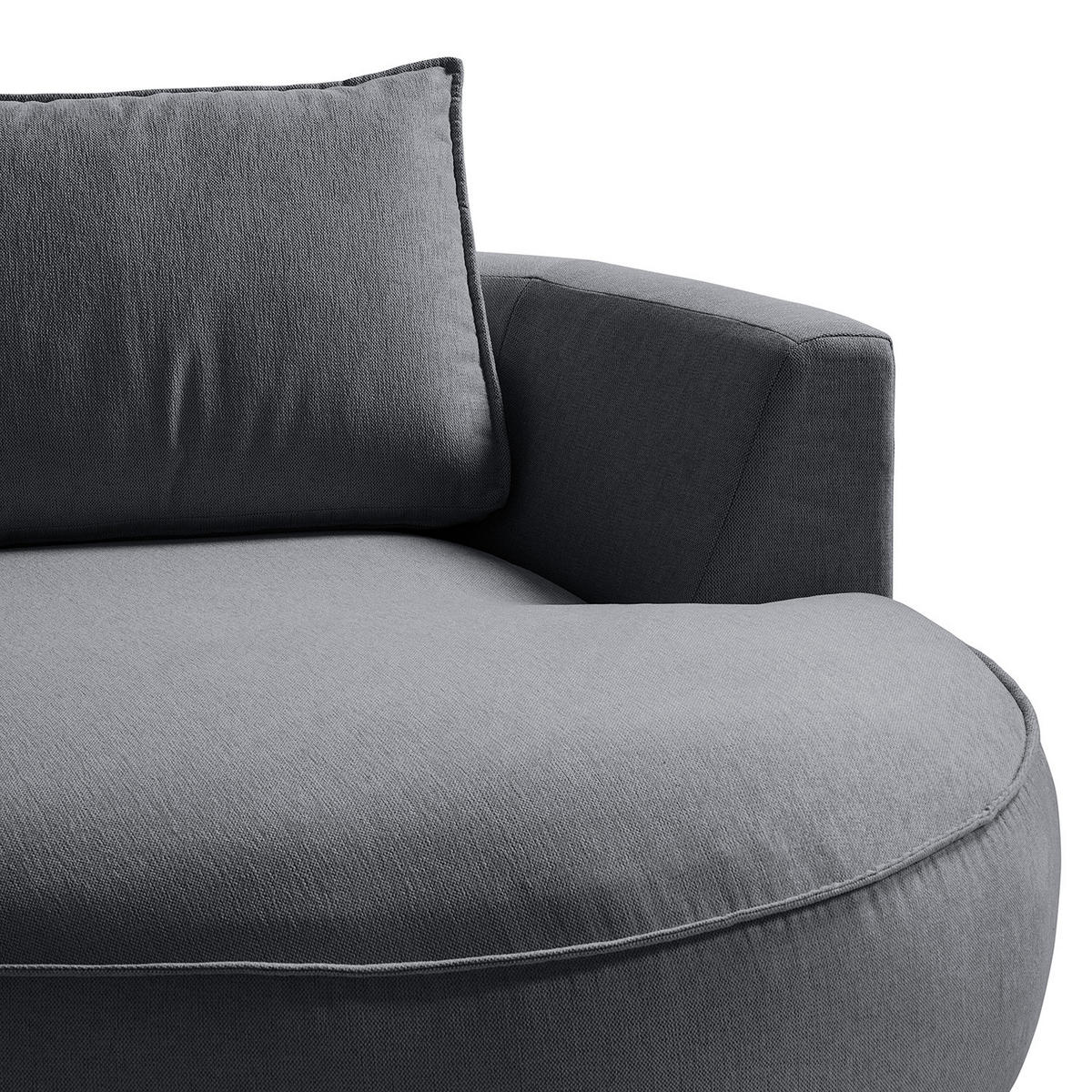 OTTOMANE - modular - Schwarz/Grau, Kunststoff/Textil (196/82/146cm) - home24