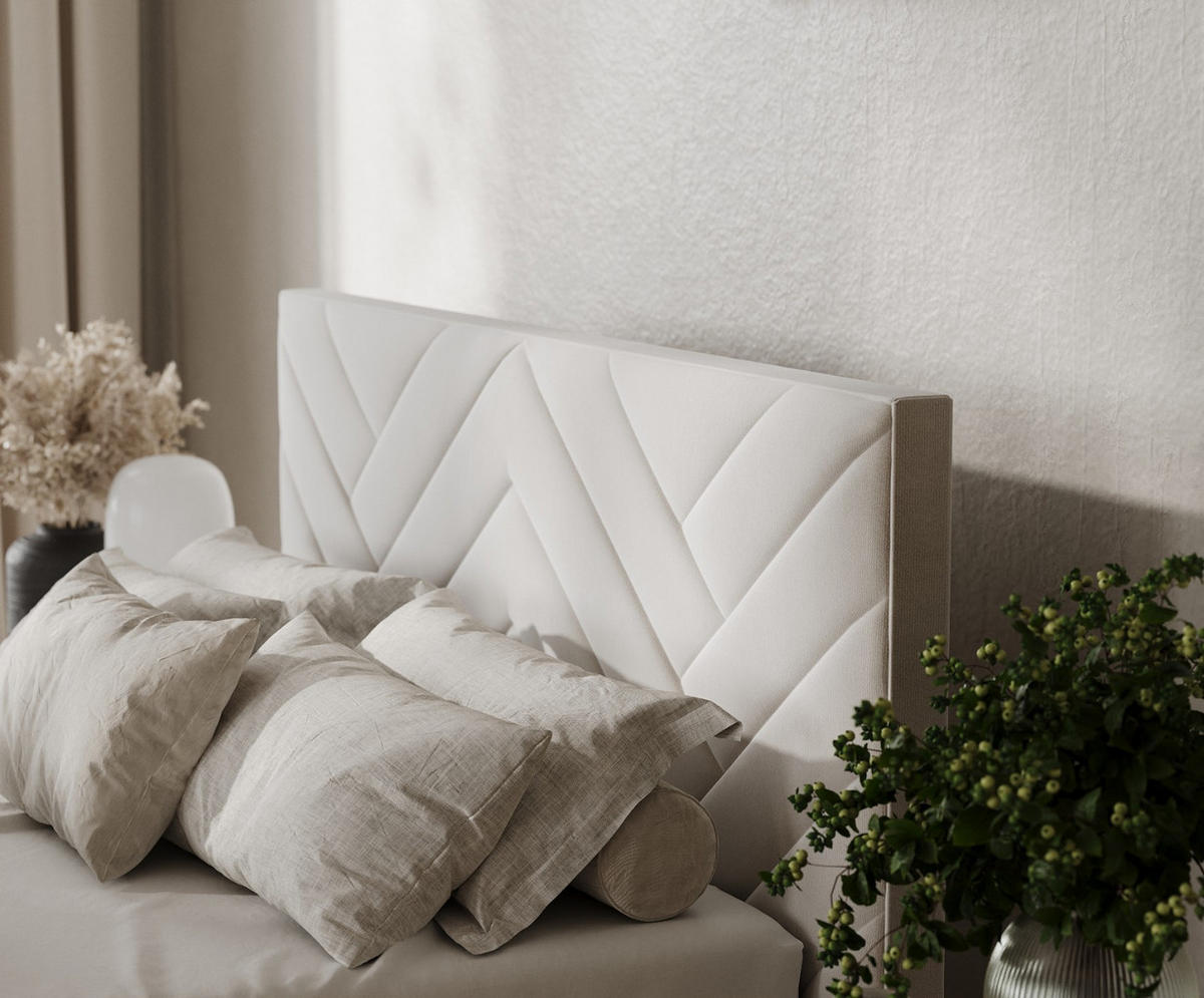 POLSTERBETT Arco 140/200 cm Hellbeige im Paros Stoff - Beige/Schwarz, Holz/Holzwerkstoff (140/200cm) - AltaBeds