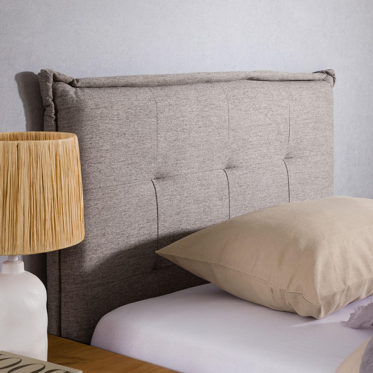 KOPFTEIL JALEYA 90X190 CM - Grau, Textil (91/99/7cm) - IDIMEX