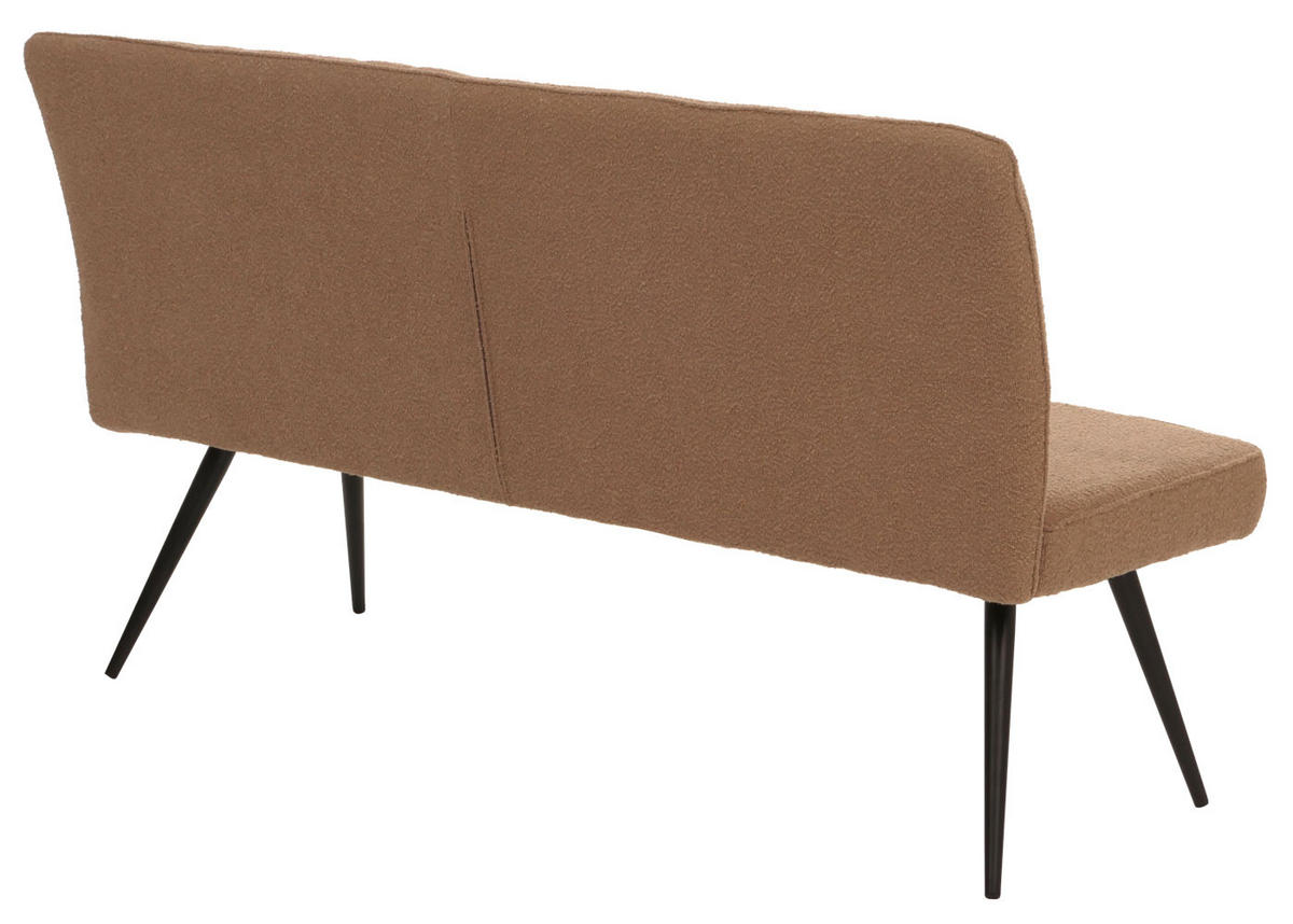 SITZBANK 90x160x60cm Sitzhöhe 48cm Rückenlehne Stoff/Textil Bouclé Metall 160cm Braun - Braun, Textil (160/90/60cm) - BERLINLODGE