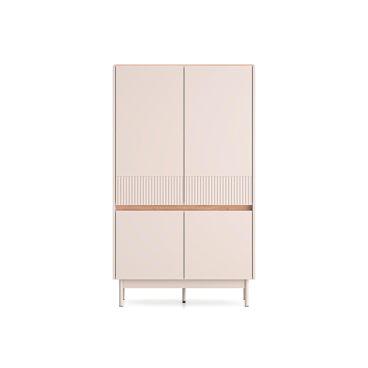 SIDEBOARD Connie Kaschmir und Holz - Beige, Holzwerkstoff (91.9/155.8/40cm) - Petits-meubles