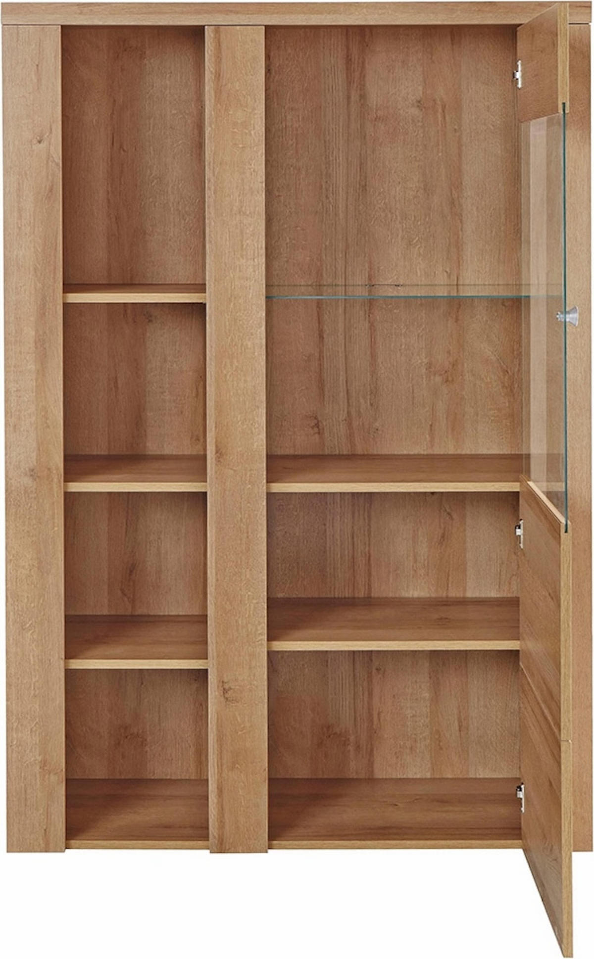 VITRINE Larona Eiche Riviera 100 / 37 /145cm - Hellbraun/Eichefarben, Holz/Holzwerkstoff (100/145/37cm) - Feldmann-Wohnen
