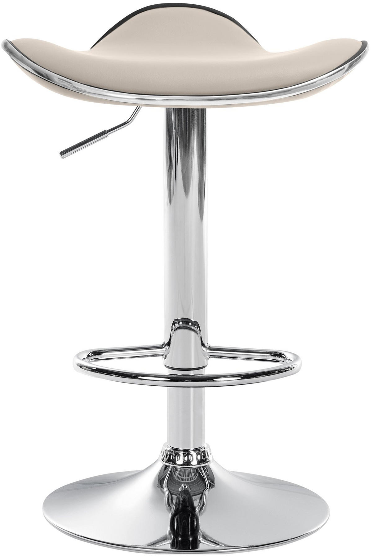 BARHOCKER Lederlook Creme - Chromfarben/Creme, Textil/Metall (45/71/45cm) - CLP