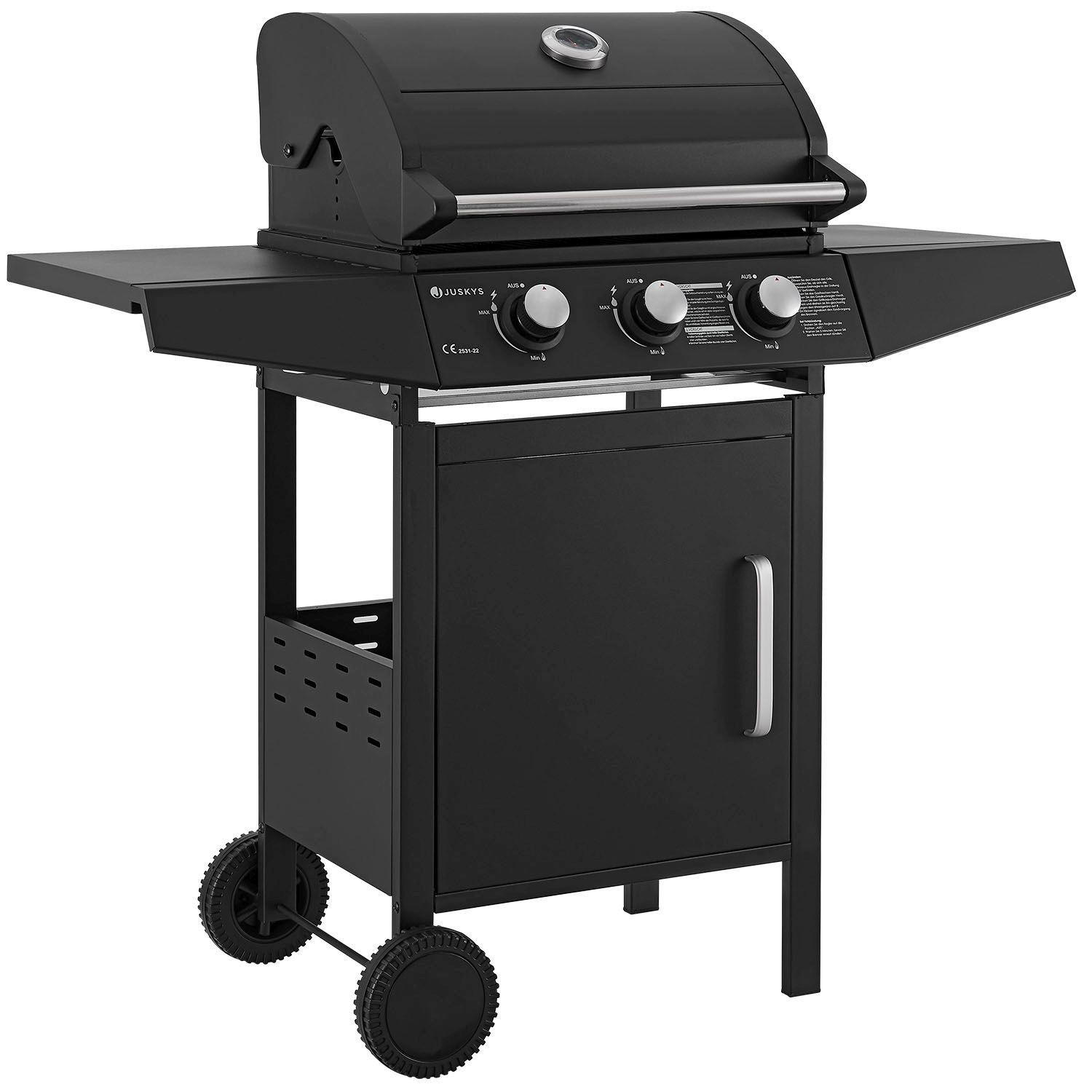 GASGRILL Louisiana schwarz - Schwarz, Metall (110/132/53cm) - Juskys