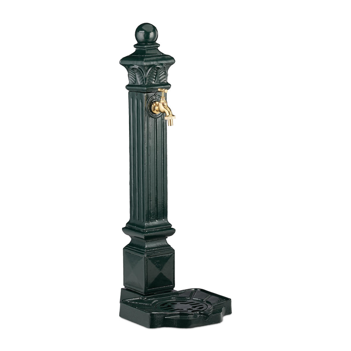 STANDBRUNNEN - Dunkelgrün, Metall (32/28/80cm) - Relaxdays