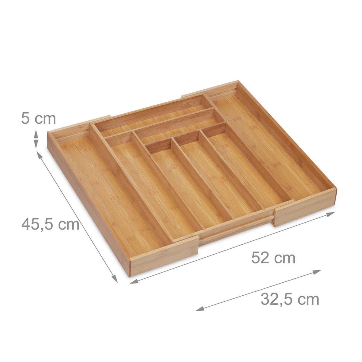 BESTECKKASTEN - Hellbraun, Holz/Holzwerkstoff (32.5/5/45.5cm) - Relaxdays