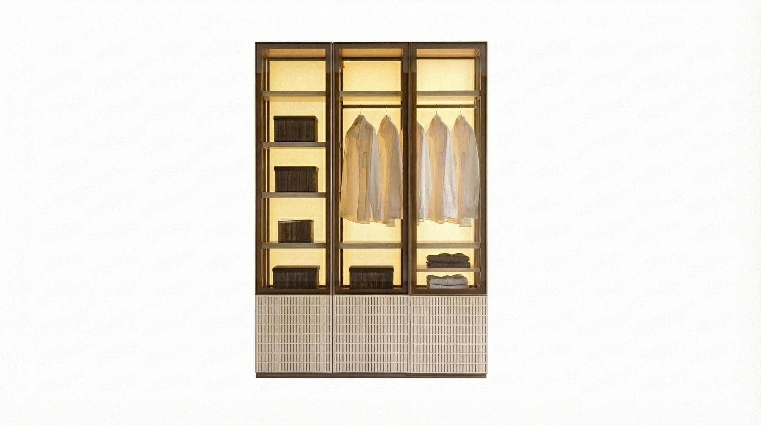 KLEIDERSCHRANK Roenesans 3 trg. - Creme, Holzwerkstoff (156/230/62cm)