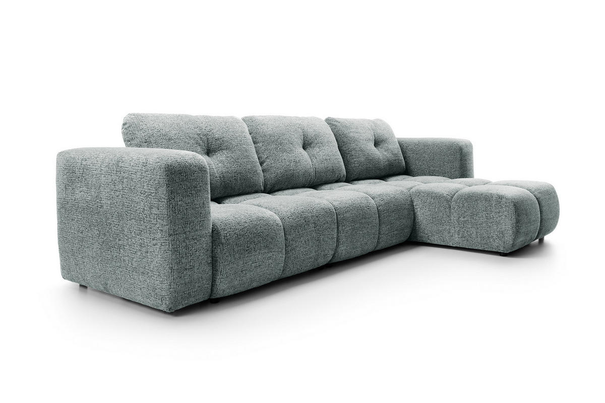 ECKSOFA ARTE 03 Grau Chenille mit Schlaffunktion - Grau, Holz (336/177cm) - MASSENO