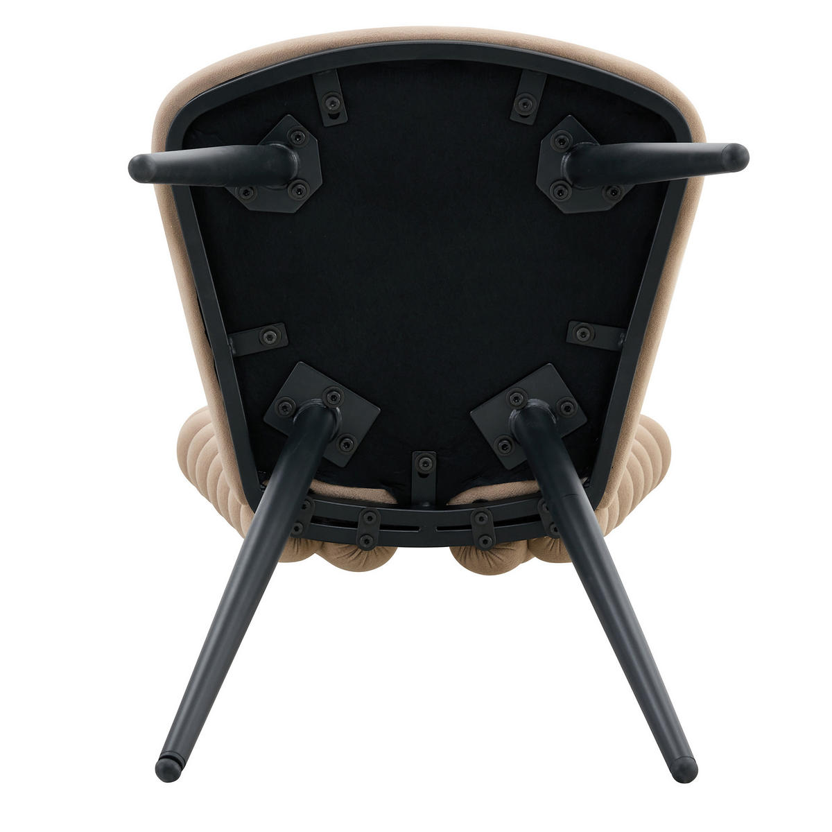 STUHL-SET DE-36763 2 Stück mit dreieckigem Ausschnitts-Rückenlehne Camelfarben - Sandfarben, Metall (44/85/45cm) - ComfortXL