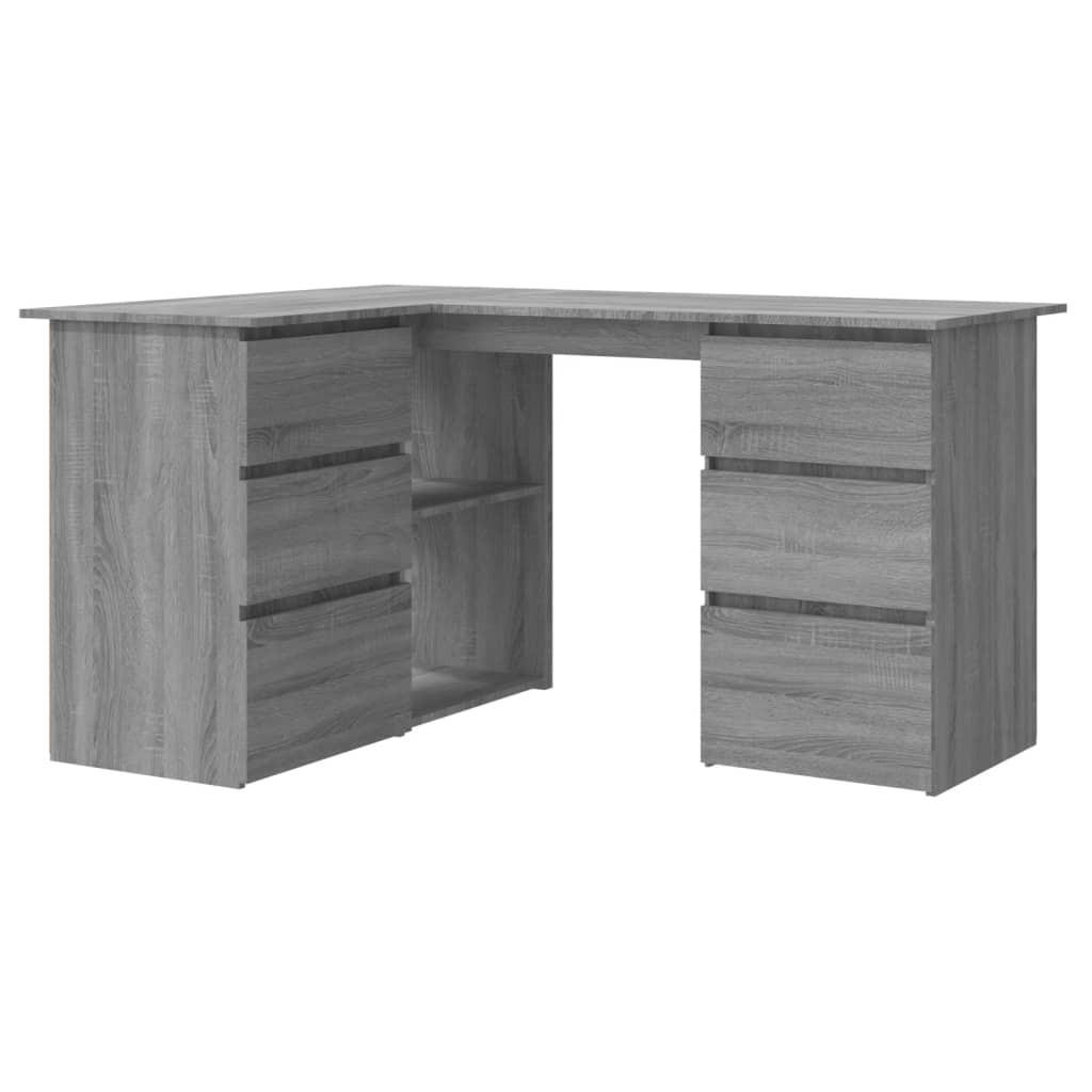 vidaXL Eckschreibtisch Silbereichen 145x76x100 cm