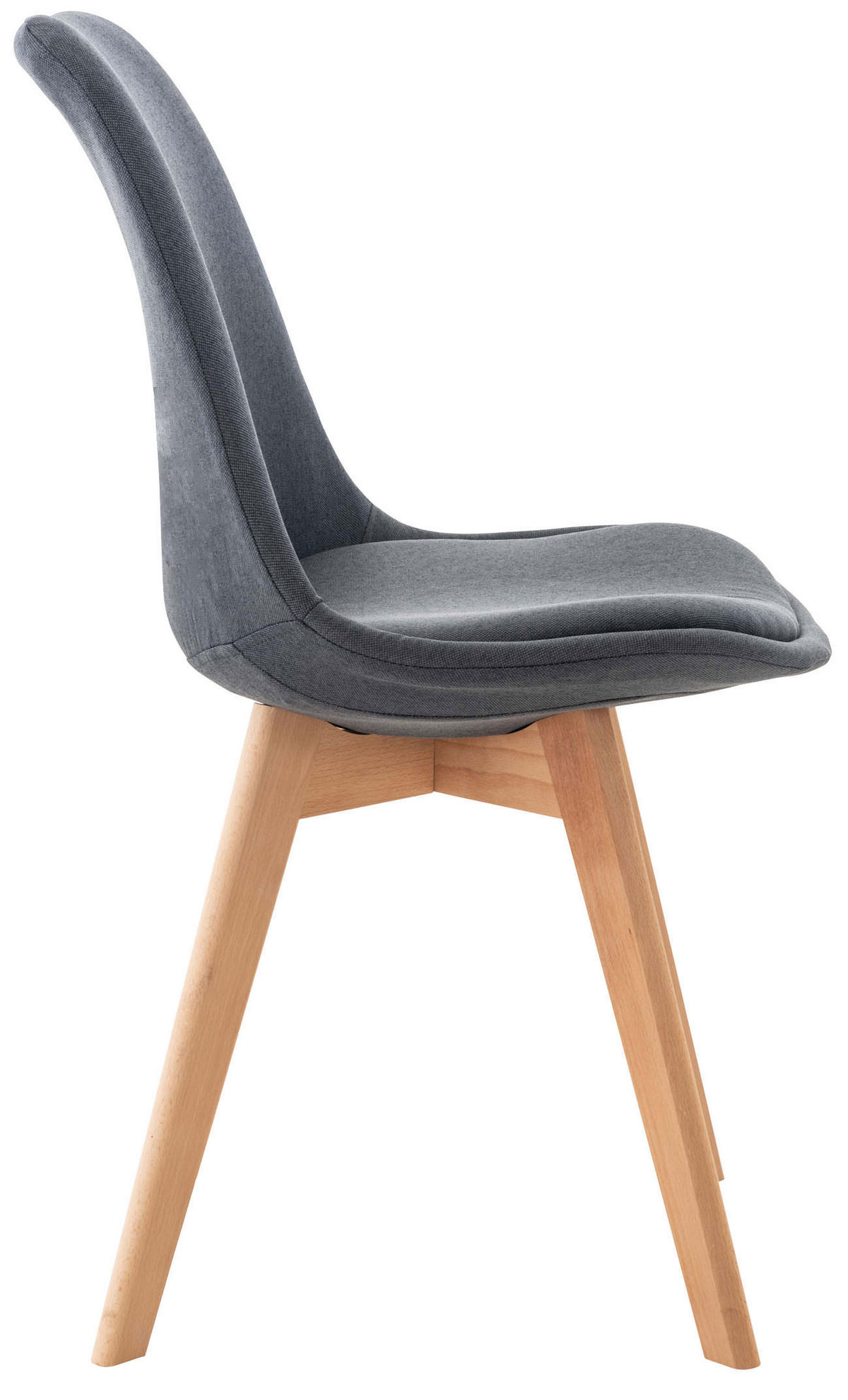 STUHL Stoff dunkelgrau - Eukalyptusholzfarben/Dunkelgrau, Holz/Textil (49/83/50cm) - CLP