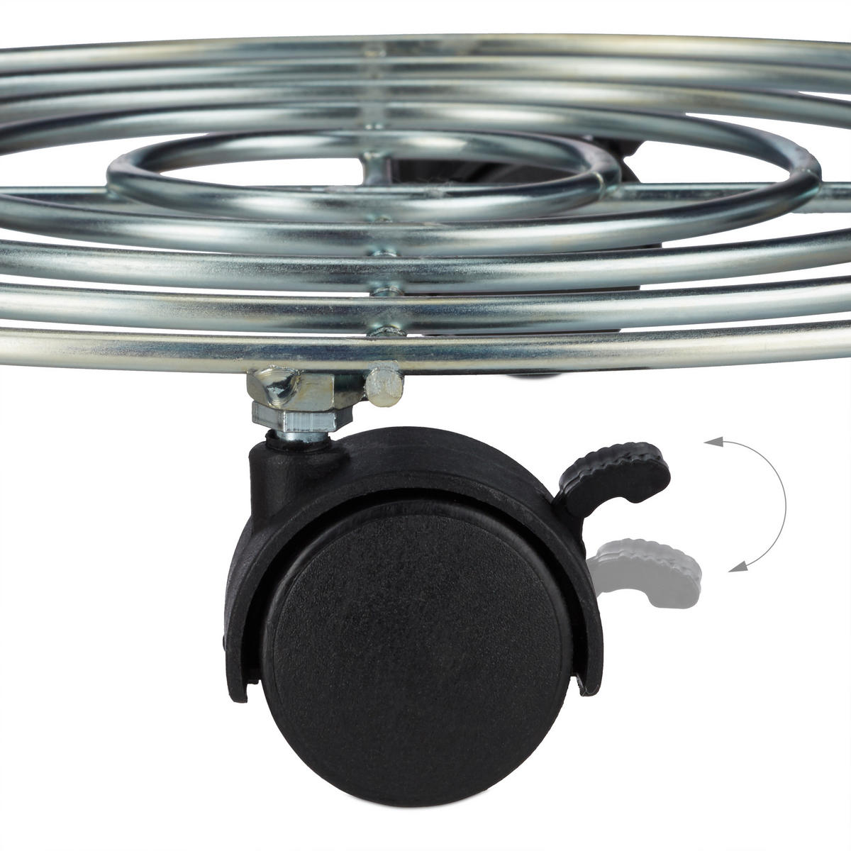 PFLANZENROLLER - Silberfarben, Kunststoff/Metall (32/6/32cm) - Relaxdays