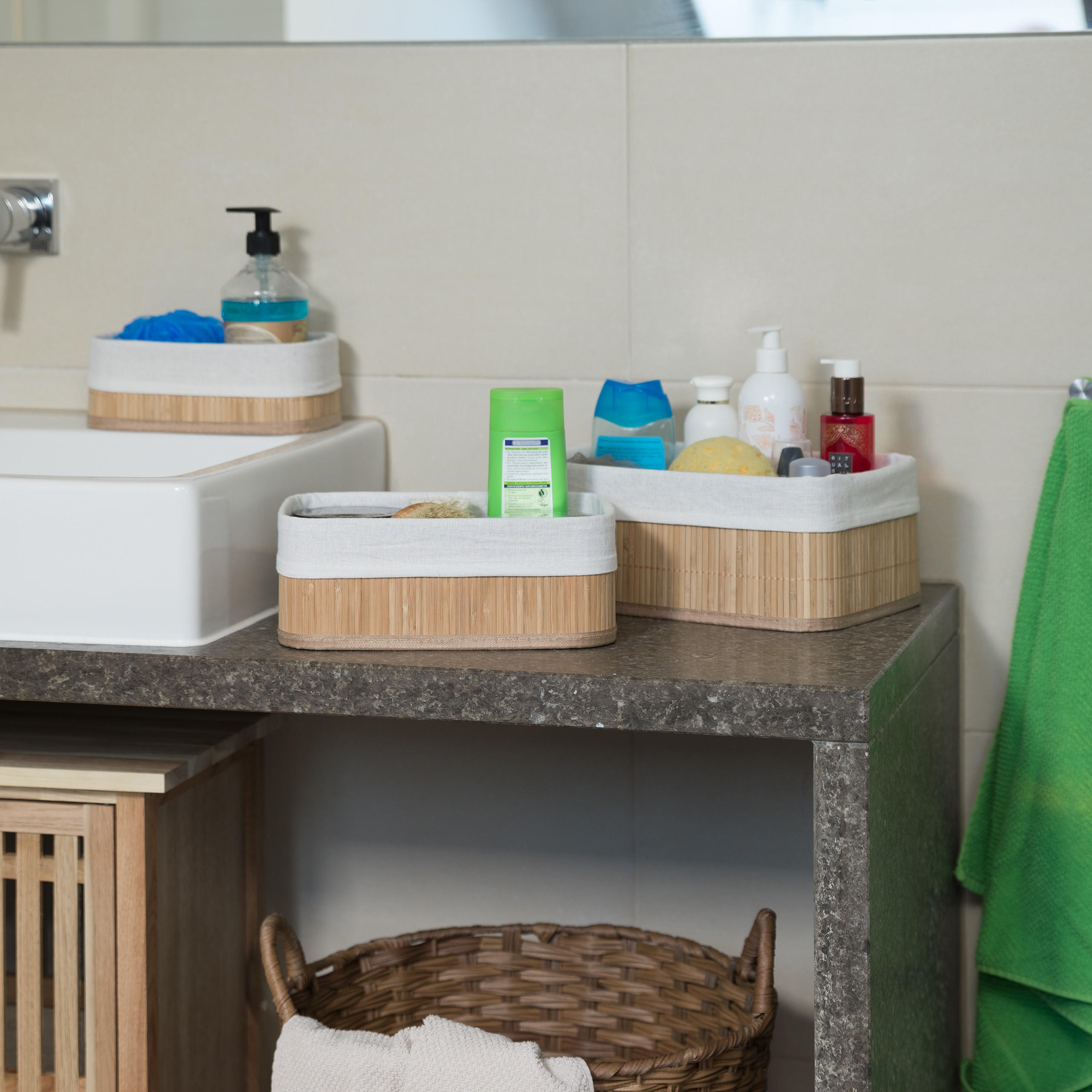 AUFBEWAHRUNGSKORB - Hellbraun, Holz/Holzwerkstoff (30/12.5/20cm) - Relaxdays