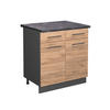 KÜCHENUNTERSCHRANK Fame-Line Goldkraft Eiche 80 cm, AP Anthrazit - Honigeiche/Anthrazit, Holzwerkstoff (80/82/60cm) - Vicco