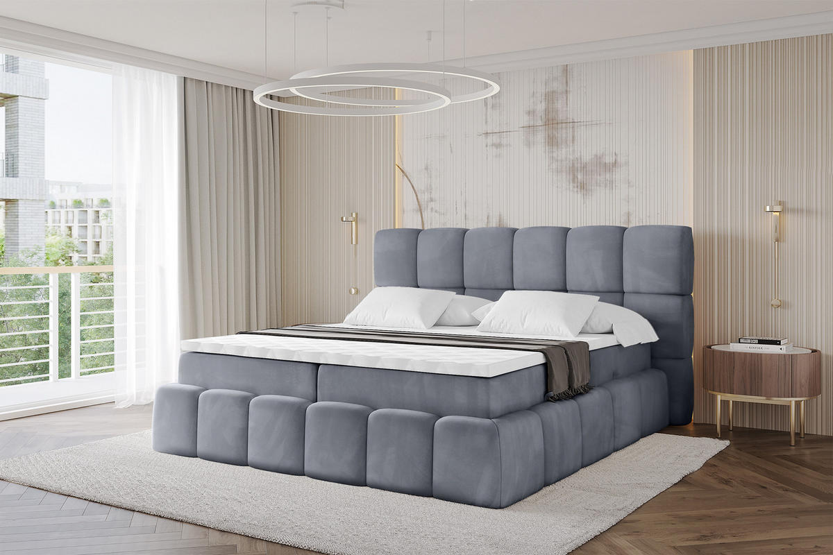 BOXBETT - AURI-H3 - 120x200 Grau Casablanca - Grau, Holzwerkstoff (120/200cm) - ALTDECOR