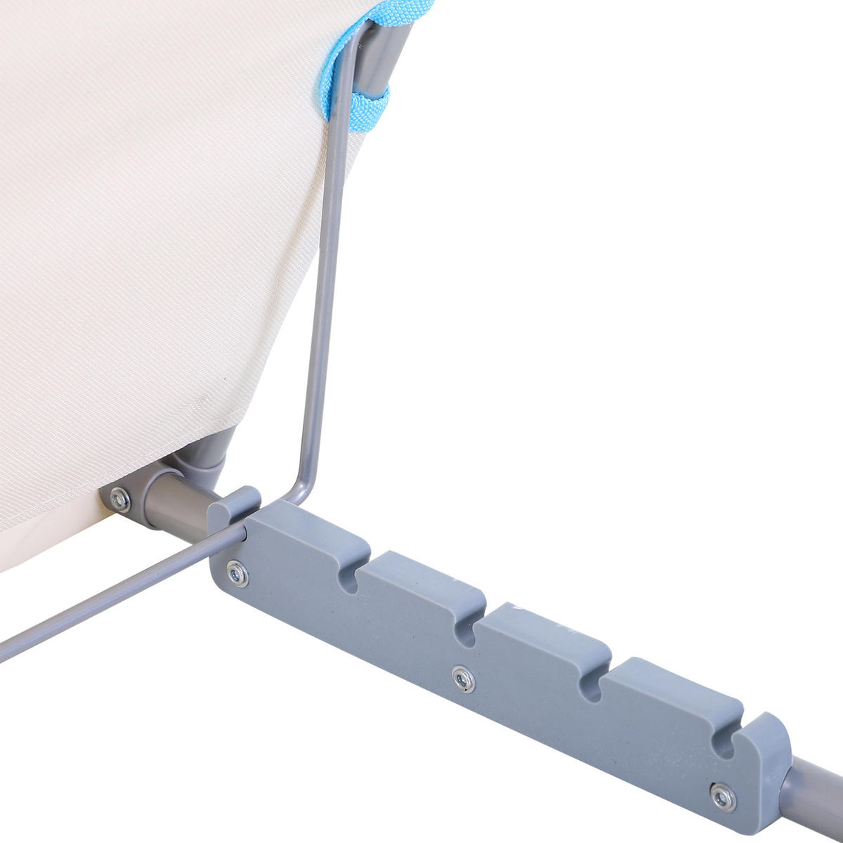 STRANDLIEGE Sonnenliege Gartenliege, klappbar, verstellbare Rücklehne, Seitentasche, 48 cm x 134 cm x 33-43 cm, Beige - Beige, Metall (134/43/48cm)