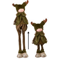 DEKORATIONSFIGUR Santa Lila Mehrfarbig 18x14x47/68cm Textil - Grün, Textil (15/47/20cm) - Mondex
