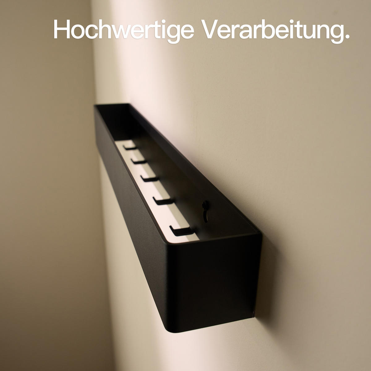 GARDEROBENLEISTE Wandgarderobe Matt Schwarz 57 cm - Schwarz, Metall (57/8/7.8cm) - Designfabrik Hamburg