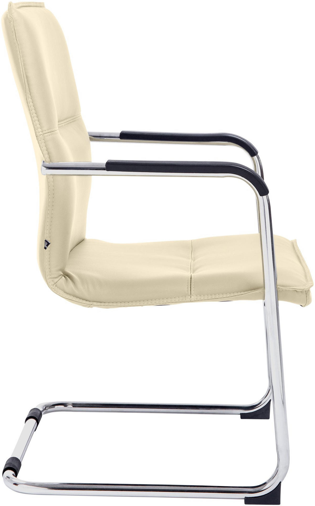 BESUCHERSTUHL SEATTLE 92x56x60 cm Creme Kunstleder - Creme, Leder/Metall (56/92/60cm) - DELUKE