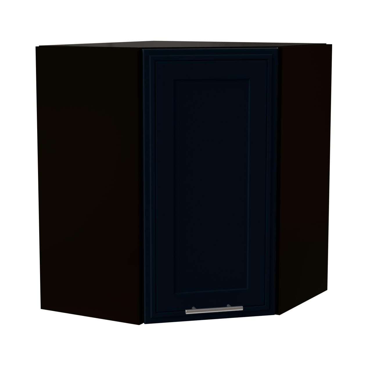 ECKHÄNGESCHRANK Salo W10/60 Indigo Matt / Schwarz 60 / 60 / 72cm - Schwarz/Dunkelblau, Holz/Holzwerkstoff (60/72/60cm) - Feldmann-Wohnen
