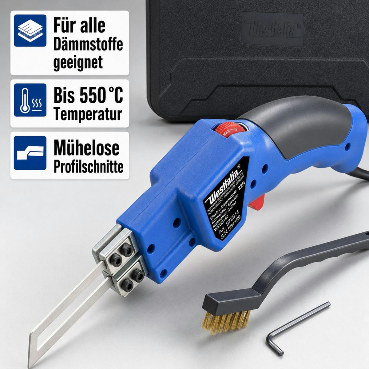 ELEKTRISCHER Dämmstoffschneider 150 Watt - Blau, Metall (40/11/4cm) - Westfalia
