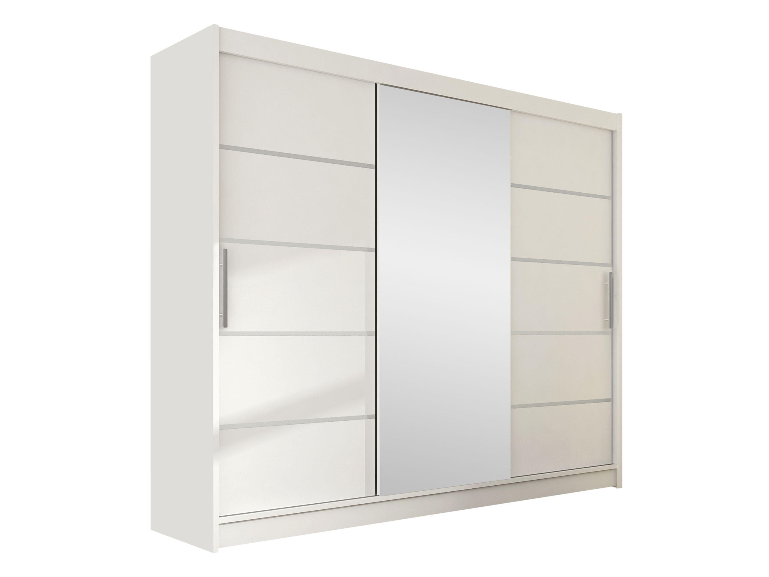 KLEIDERSCHRANK Aston VI - Silberfarben/Weiß, Holzwerkstoff/Kunststoff (250/215/58cm) - MIRJAN24