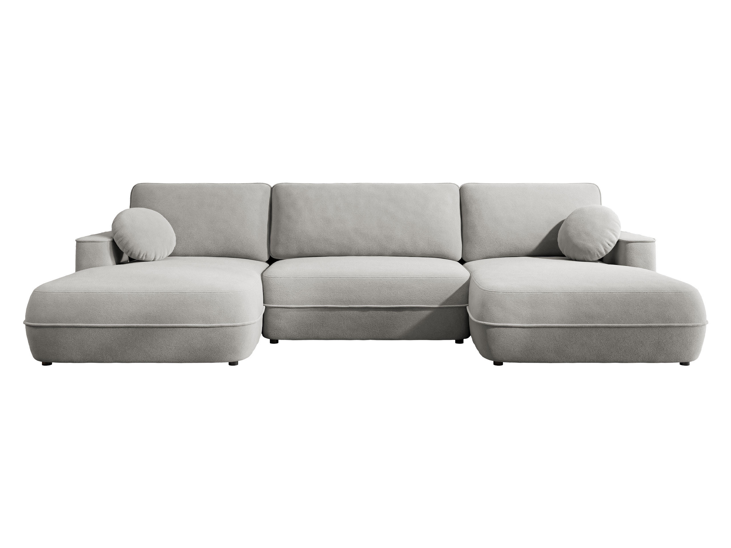 WOHNLANDSCHAFT Fuego U - Hellgrau/Schwarz, Holz/Kunststoff (364/87/168cm) - MIRJAN24