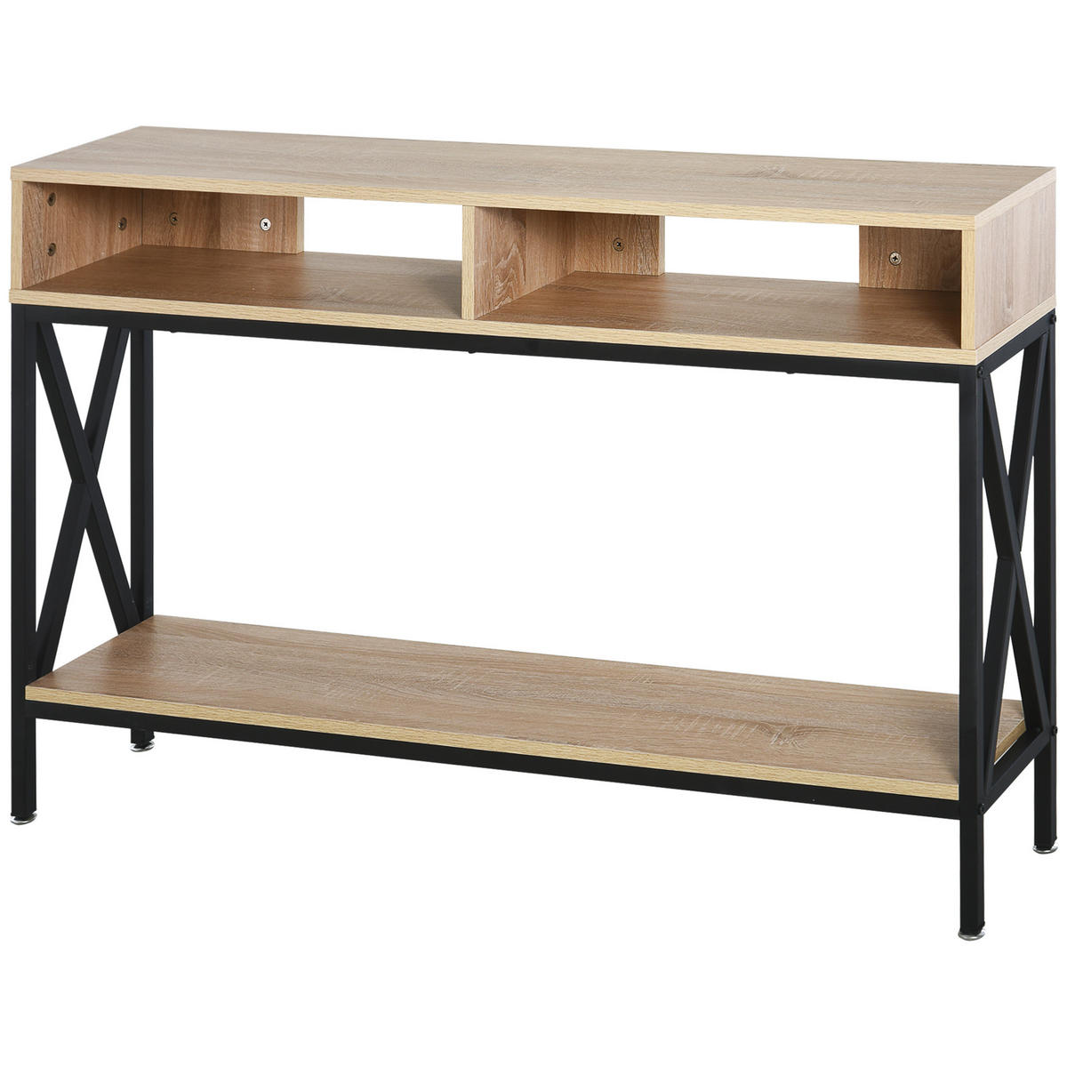 KONSOLENTISCH DE-16807 Holzoptik & Schwarz - Beige, Holzwerkstoff (120/23/75cm) - ComfortXL