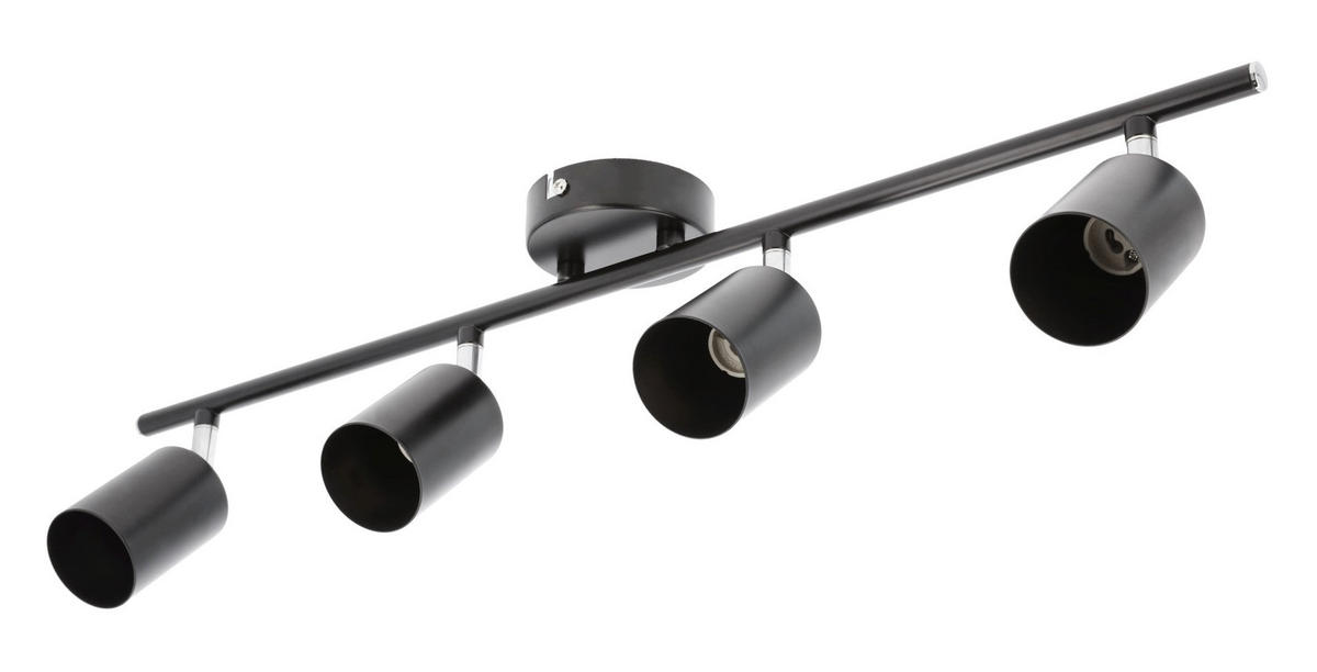 DECKENSTRAHLER LICHTBUCHSE JACK Schwarz Vier Kopf GU10 - Schwarz, Metall (9/65/16.5cm) - CGC Europe