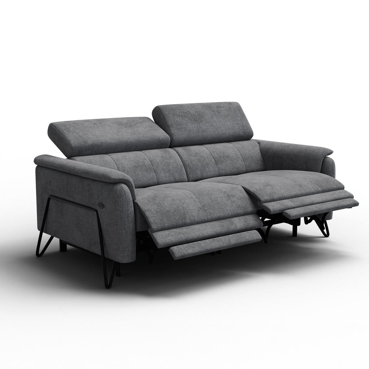 RELAXSOFA RODEN 3-Sitzer, dunkelgrau - Dunkelgrau, Holz/Textil (194/82/103cm) - Courtois Laville