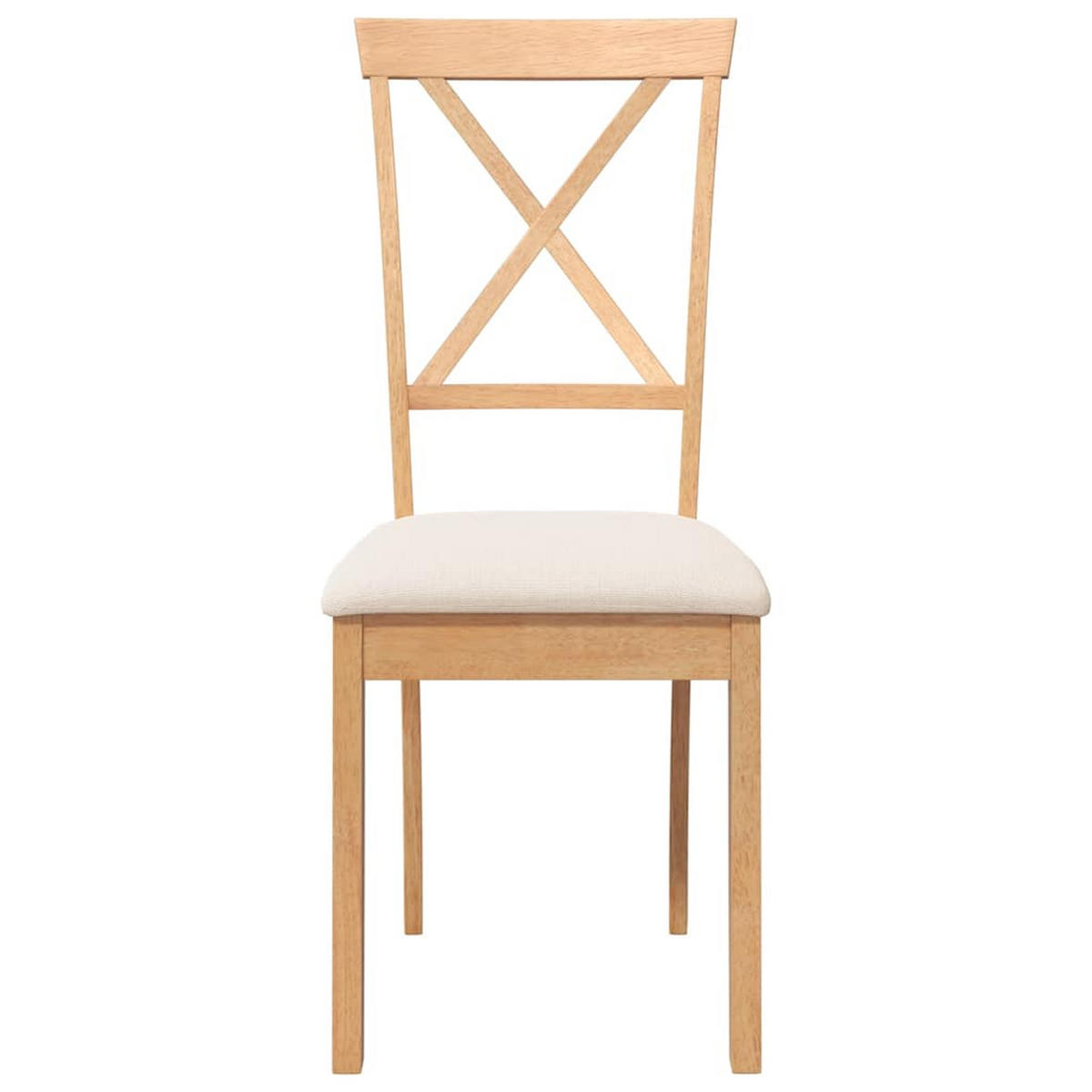 ESSZIMMERSTÜHLE mit Kissen 2 Stk. Massivholz Gummibaum 42.5*53.5*94cm - Braun/Weiß, Holz (42.5/94/53.5cm) - ZMH