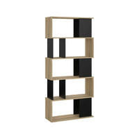 BÜCHERREGAL Eiche, Schwarz 29.5/80/173.5 cm - Braun, Holzwerkstoff (80/173.5/29.5cm) - DMORA