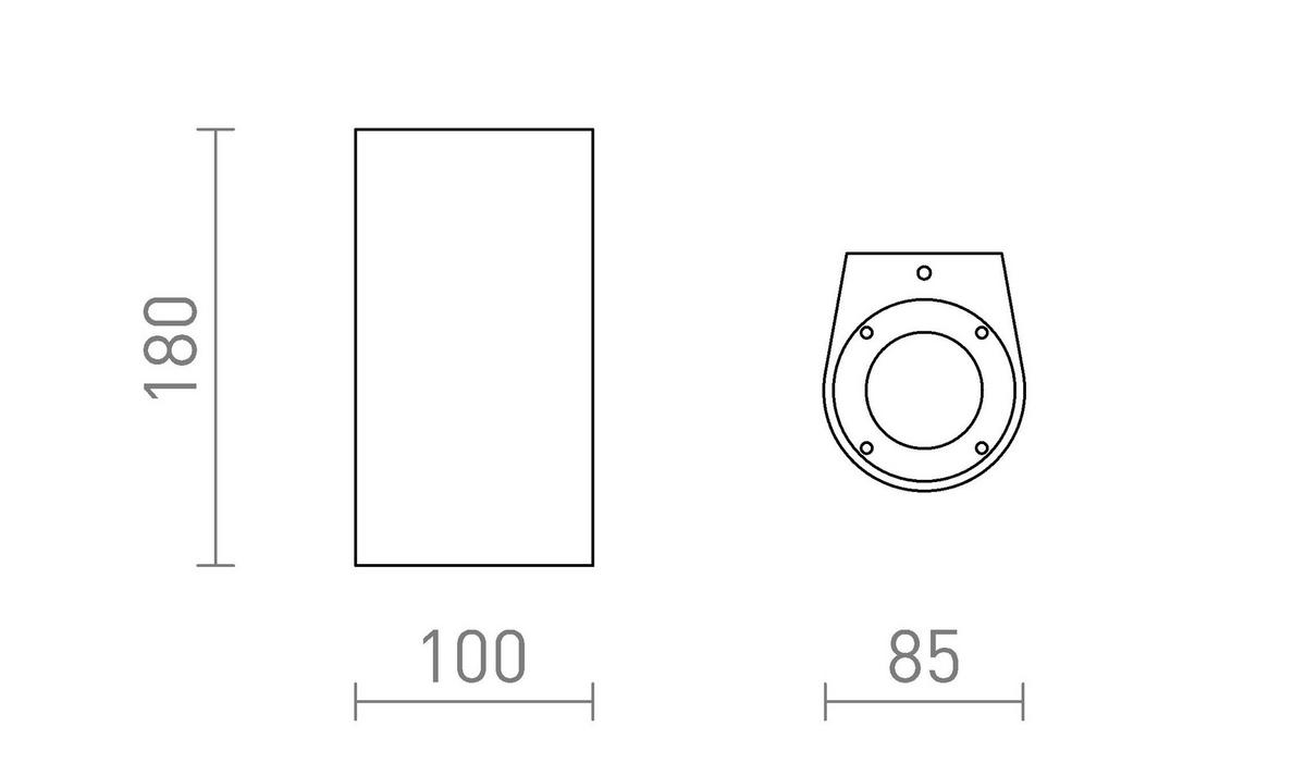AUSSENLEUCHTE GRANITA II Beton 10 W IP65 - Hellgrau, Stein (10/83/18cm) - Rendl