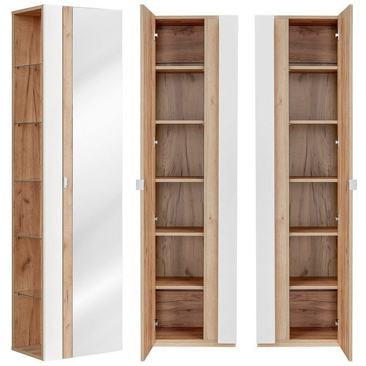 BADMÖBEL-SET 4-TLG. Toskana-56 - Weiß, Holzwerkstoff (260/200/46cm) - Lomado