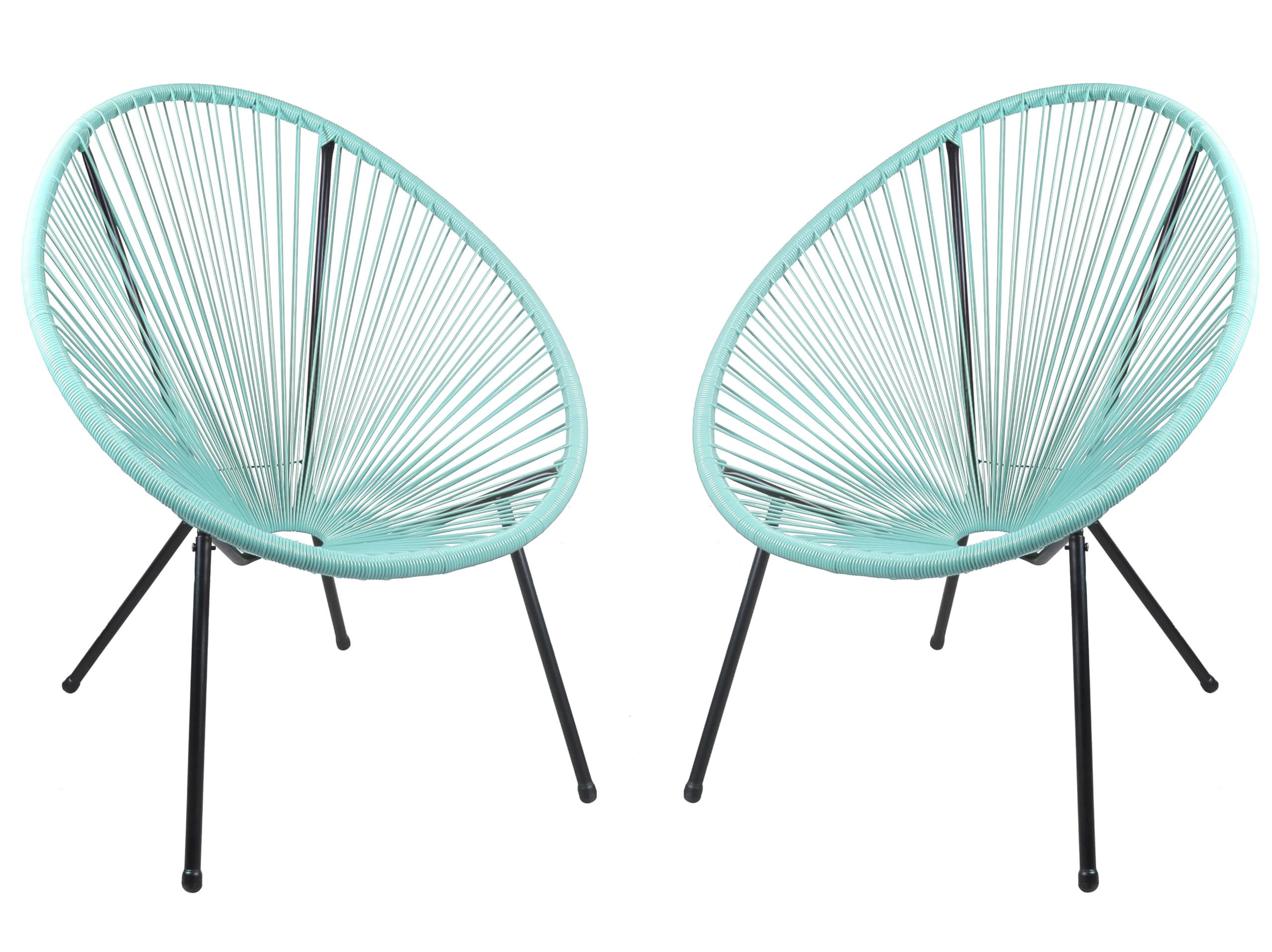 GARTENSTUHL 2er Set Sven Kunstgeflecht mint Relaxsessel - Mintgrün, Kunststoff (73/93/73cm) - DELUKE