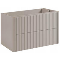 WASCHBECKENUNTERSCHRANK LINEA hängend geriffelt Kaschmir matt 80/48/44 cm - Kaschmir, Holzwerkstoff (80/48.4/43.7cm) - Rodan