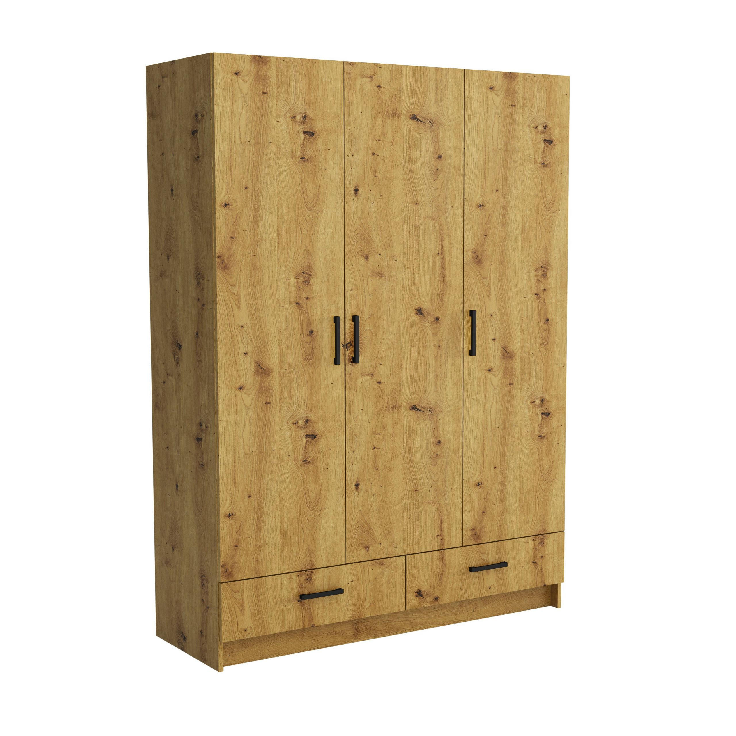 Masseno Drehtürenschrank Eiche Artisan 144x200x50 cm