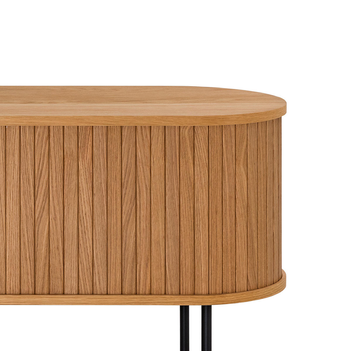 TV-LOWBOARD - Echtholzfurnier - Eichefarben/Schwarz, Holzwerkstoff (150/55/40cm) - home24