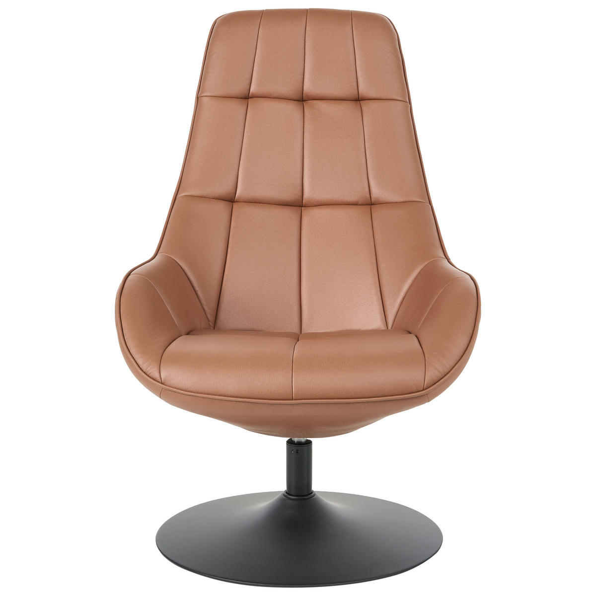 DREHSESSEL Kunstleder Braun Marstrand - Schwarz/Braun, Kunststoff/Metall (65/99/82cm) - Beliani