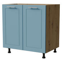 UNTERSCHRANK Bari D11/80 Eiche Artisan / RAL 5024 pastellblau 80 / 50 / 82cm - Blau/Eiche Artisan, Holz/Holzwerkstoff (80/82/50cm) - Feldmann-Wohnen
