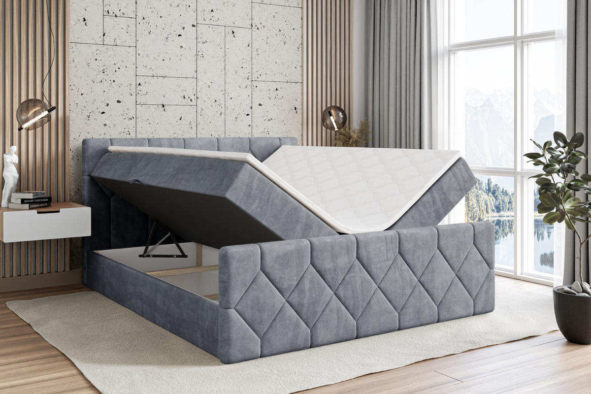 BOXBETT CATOR-Z - 140x200 cm - H3 - Grau - Grau, Holzwerkstoff (140/200cm) - ALTDECOR