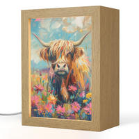 STOLNÁ LAMPA Škótsky horal - Príroda - Farebné - Kvety 15x20 cm - bordová, kompozitné drevo (8/15/20cm) - OnlyWow